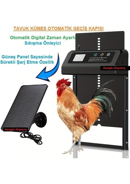 Otomatik Zaman Ayarlı ve Güneş Enerjili Kümes Kapısı(Uzaktan Kumandalı-Sıkışma Önleyici-Su Geçirmez)