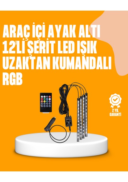 4 Parça Rgb LED Araç Içi Aydınlatma Sistemi