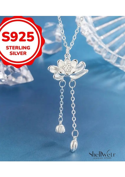 Lotus 925 Ayar Gümüş Zincir Gümüş Kolye modelleri