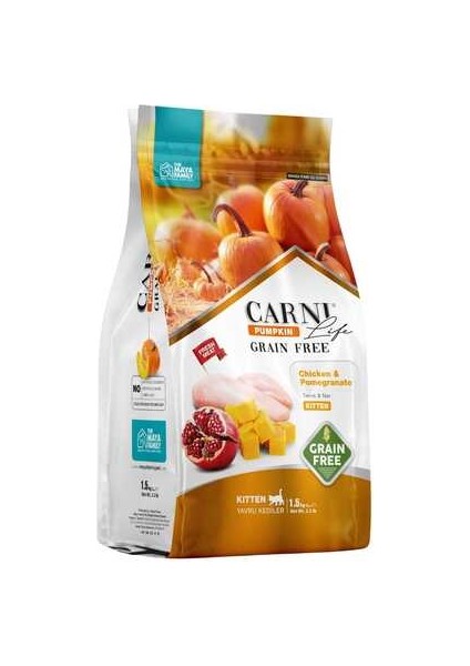Life Pumpkin Tahılsız Tavuk Etli ve Narlı Yavru Kedi Maması 1,5kg fiyatları