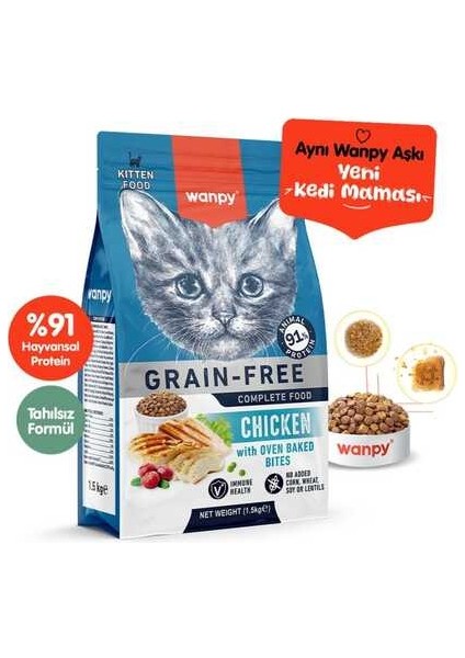 Tahılsız Tavuklu Yavru Kedi Maması 1,5 kg