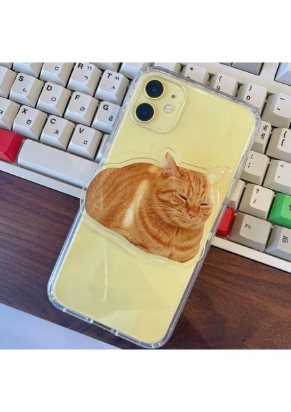 Uykucu Sarı Kedi Figürlü 3m Yapıştırmalı Cep Telefonu Tutacağı Popsocket indirimleri