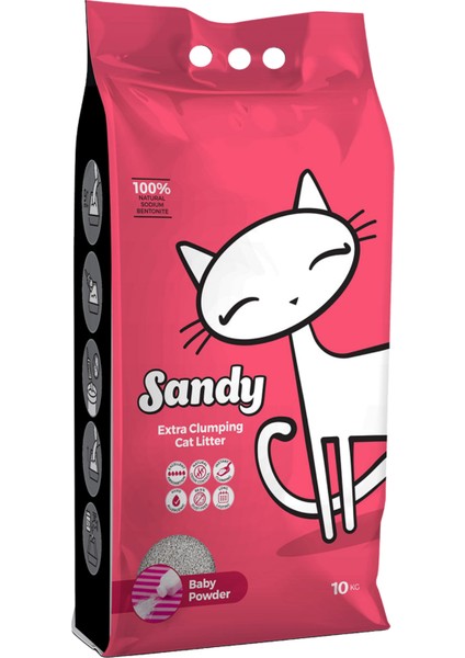 Pudra Kokulu Ekstra Topaklanan Sodyum Bentonit Kedi Kumu 10KG