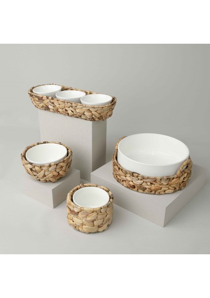 Straw Porselen 3'lü 39X13,5X7 cm Sunum Kasesi fiyatları