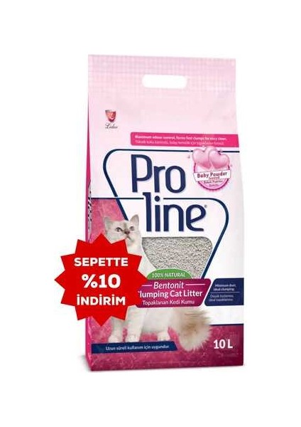 Proline Bentonit Kedi Kumu Bebek Pudrası Kokulu 10LT
