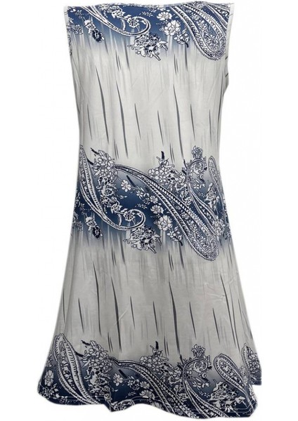 Kadın Kolsuz Bisiklet Yaka Desenli Süprem Elbise indirimleri