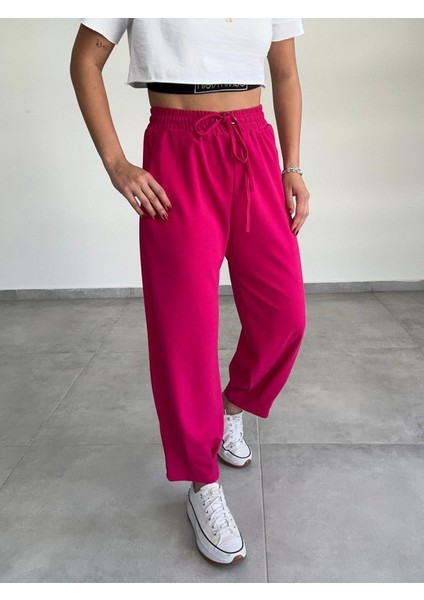 Kadın Dalgıç Krep Full Likralı Paçası Pens Detay Pantolon