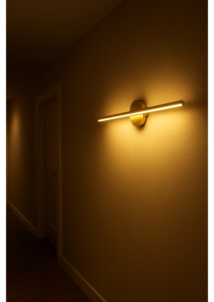 Modern Gold Kasa Beyaz Işık Tablo Aplik Duvar Tablo Koridor Banyo Ayna Üstü Elektrikli