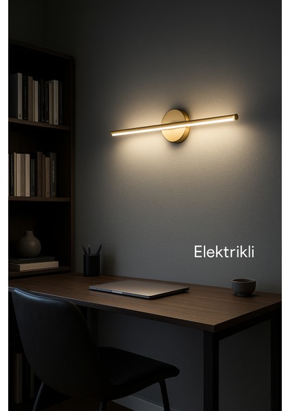 Gold Modern Kablosuz Tak Çalıştır Ledli Elektrikli Aplik Banyo Tablo Ayna A++