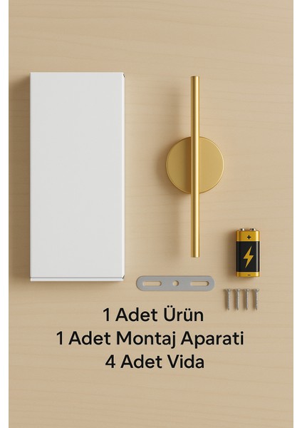Gold Modern Kablosuz Tak Çalıştır Ledli Elektrikli Aplik Banyo Tablo Ayna A++