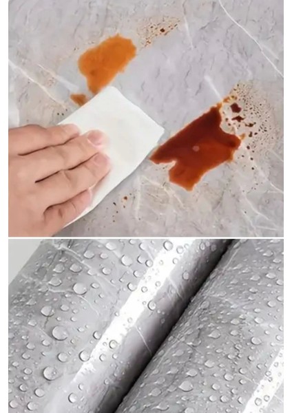 Mermer Desenli Sticker Folyo Atina Grisi 60CM*5MT T04