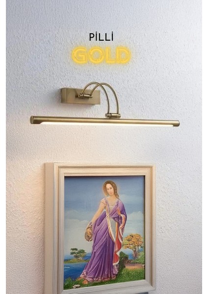 Pilli Gold Gün Işığı ve Beyaz Işık Duvar Apliği Banyo Aydınlatma Ayna Üstü LED Tablo Aplik A+ Loş Işık 3000K,6500K