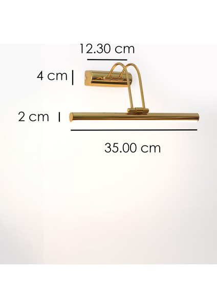 Pilli Gold Gün Işığı ve Beyaz Işık Duvar Apliği Banyo Aydınlatma Ayna Üstü LED Tablo Aplik A+ Loş Işık 3000K,6500K modelleri