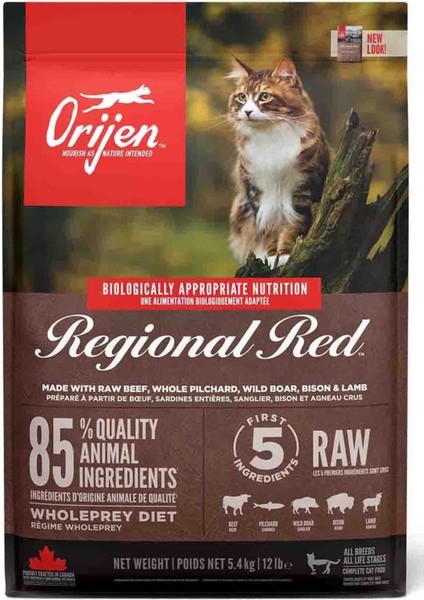 Orijen Regional Red Tahılsız Kırmızı Etli Kedi Maması 5,4kg