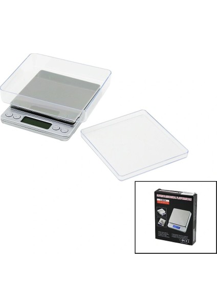 Superıor Mını I-2000 3000GR/0.1GR MİNİ=10.5X13CM Hassas Tartı - Terazi Şeffaf Pls.kapak Pilli (5047)
