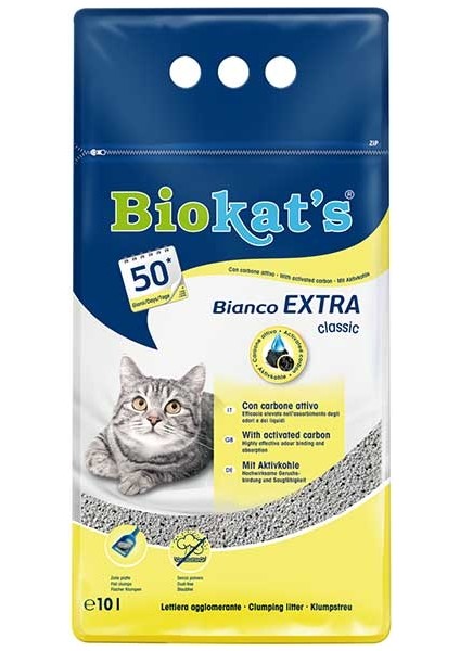 Biokats Bianco Extra Aktif Karbonlu Kedi Kumu 10LT