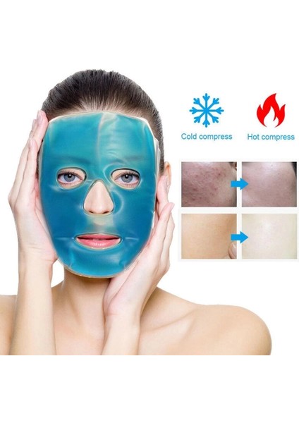 Jel Buz Paketi Yüz Maskesi Baş Ağrısı Yastık Kozmetik Maske + Çift Taraflı Cilt Fırçası fırsatları
