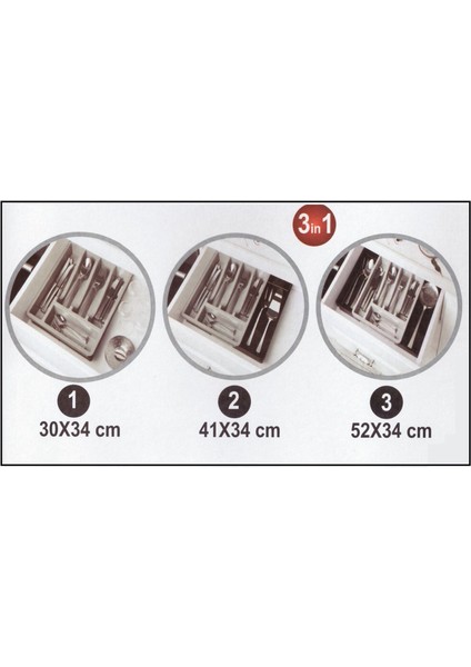 Kayar Kaşıklık Organizeri - 3 Aşamalı Sürgülü - Sağ Sol Açılır fiyatları