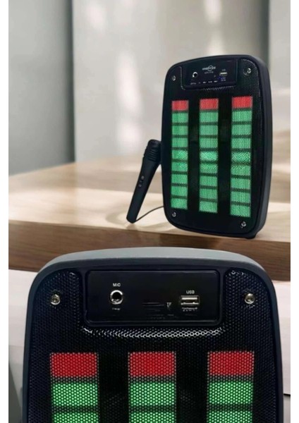 Kablosuz Bluetooth Hoparlör Taşınabilir 6.5 Inç LED Işık Kareoke modelleri