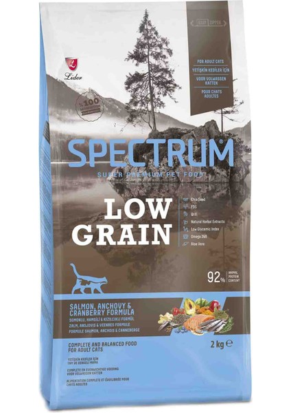 Düşük Tahıllı Somon Hamsi ve Kızılcıklı Yetişkin Kedi Maması 2kg