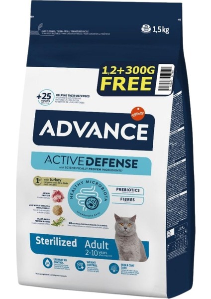 Sterilized Hindi Etli Kısırlaştırılmış Kedi Maması 1,2kg + 300GR