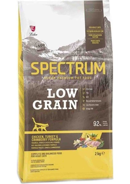 Düşük Tahıllı Tavuk Hindi ve Kızılcıklı Yetişkin Kedi Maması 2kg