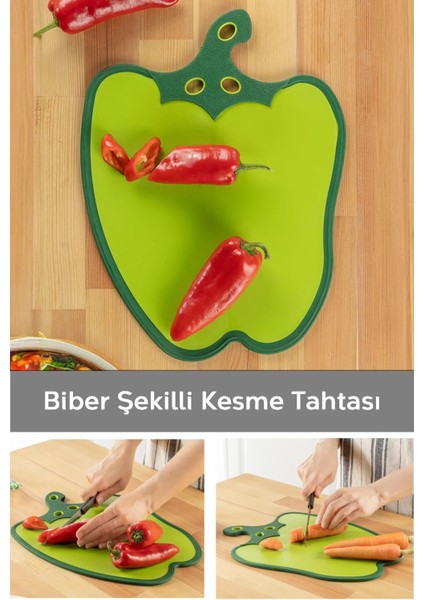 Dolma Biber Figürlü Kaydırmaz Kesme Tahtası Doğrama Panosu modelleri