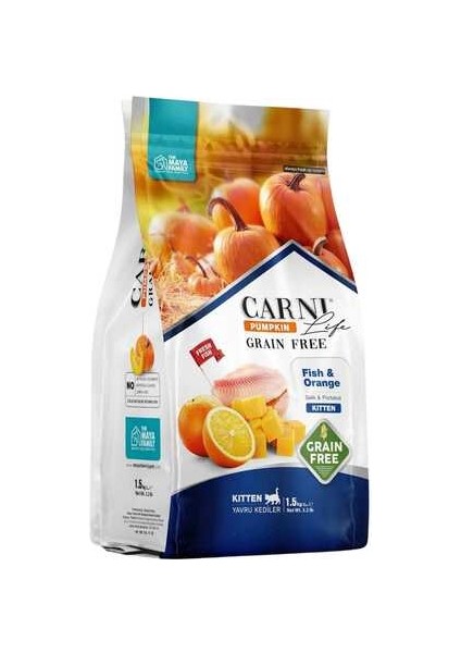 Carrni Life Pumpkin Tahılsız Balık ve Portakal Yavru Kedi Maması 1,5kg fiyatları