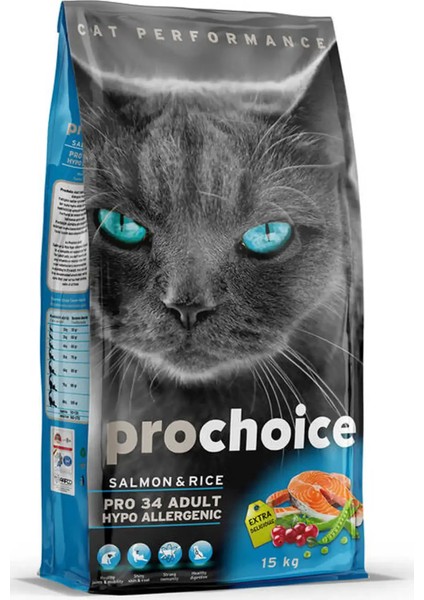 Prochoice Pro 34 Somon ve Pirinçli Yetişkin Kedi Maması 15KG