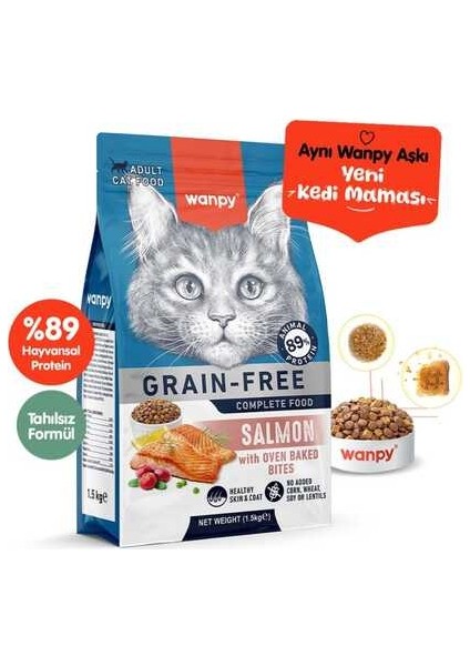 Tahılsız Somonlu Yetişkin Kedi Maması 1,5 kg