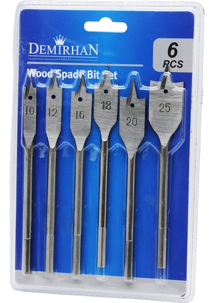 6 Parça Yaprak Matkap Ucu SET10-12-16-18-20-25 (5282)