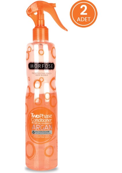 Morfose Çift Fazlı Argan Turuncu Fön Suyu 400 ml x 2 Adet