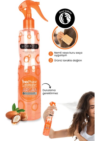 Morfose Çift Fazlı Argan Turuncu Fön Suyu 400 ml x 2 Adet modelleri
