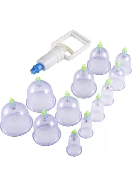 Hacamat Kupası 12’li Çekme Seti Vakumlu Masaj Aleti (5282) modelleri