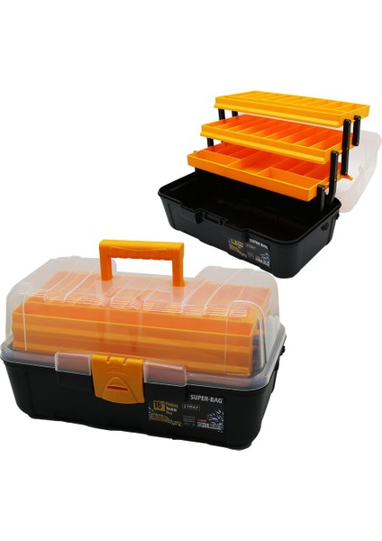 16LIK - 3 Raflı Balıkçı Takım Çantası (5282)