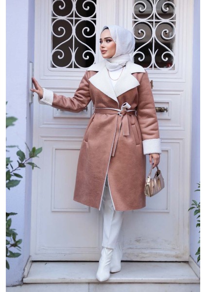 Kürklü Bisküvi Süet Tesettür Kap 5959BS fiyatları