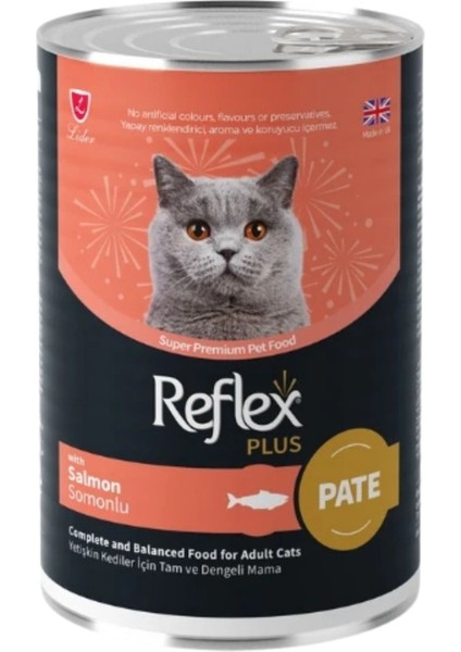 Peflex Plus Pate Içinde Et Parçacıklı Somonlu Yetişkin Kedi Konservesi 395GR
