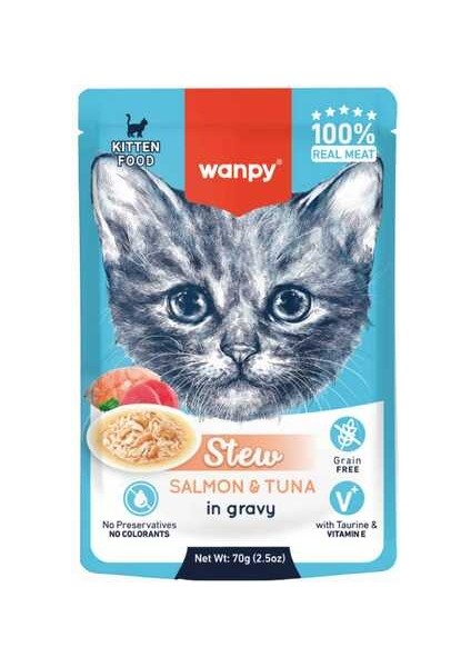 Stew Sos Içinde Somon ve Ton Balıklı Yavru Kedi Konservesi 70 gr