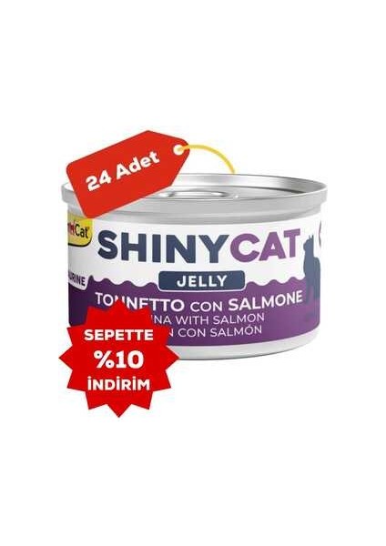 Shinycat Jelly Somon ve Ton Balıklı Kedi Konservesi 70GR 24LÜ