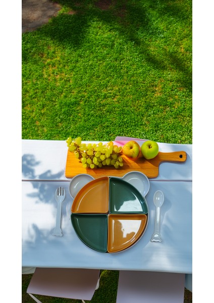 4 Bölmeli Ayı Model Mama ve Bebek Yemek Tabağı + Çatal Kaşık modelleri