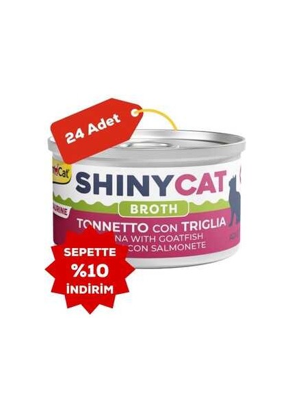Shinycat Broth Barbun ve Ton Balıklı Kedi Konservesi 70GR 24LÜ