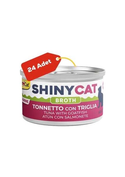 Shinycat Broth Barbun ve Ton Balıklı Kedi Konservesi 70GR 24LÜ fiyatları