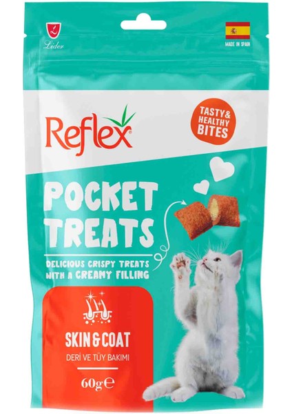 Pocket Treats Deri ve Tüy Bakımı Yetişkin Kedi Ödül Maması 60GR