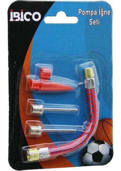 4 Pcs Pompa Iğne - Hortum Seti Top - Bisiklet Lastik Şişirme (5282)