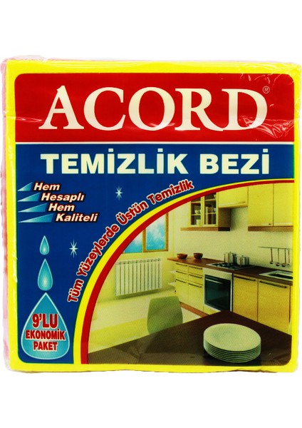 Acord KOD-384 9 Parça Temizlik Bezi 35X37CM (5282)