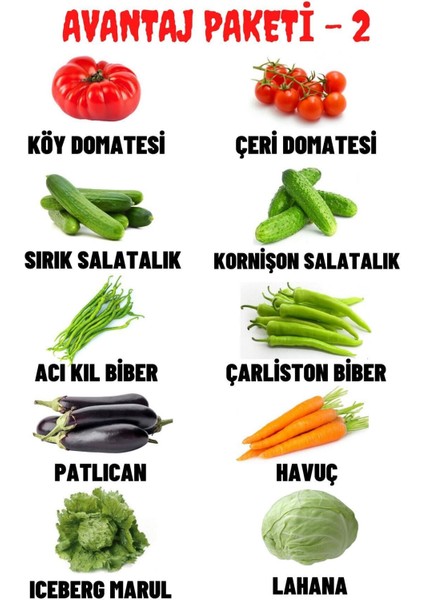 Avantaj Paketi - 2, Toplam 10 Çeşit +500 Adet Tohum