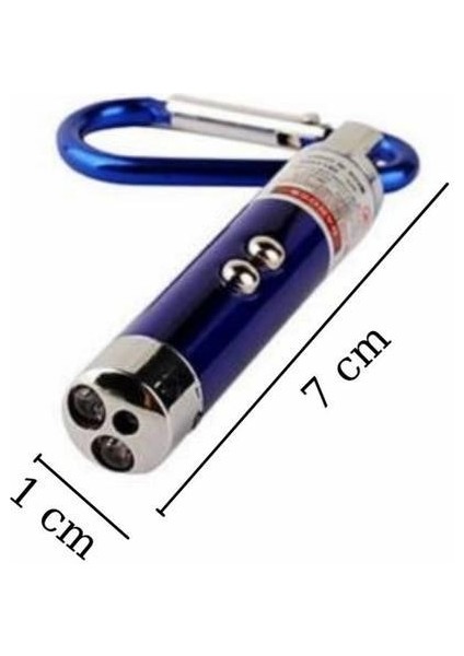 Buffer® 3 Fonksiyonlu Kırmızı Beyaz Işıklı LED Lazer Kedi Köpek Oyuncak Anahtarlık