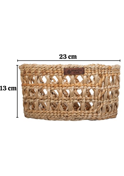 %100 El Yapımı Doğal Hasır Sepet – 23X13 cm | Dekoratif Çok Amaçlı Organizer Sepet | Ev & Restoran Kullanımı fırsatları