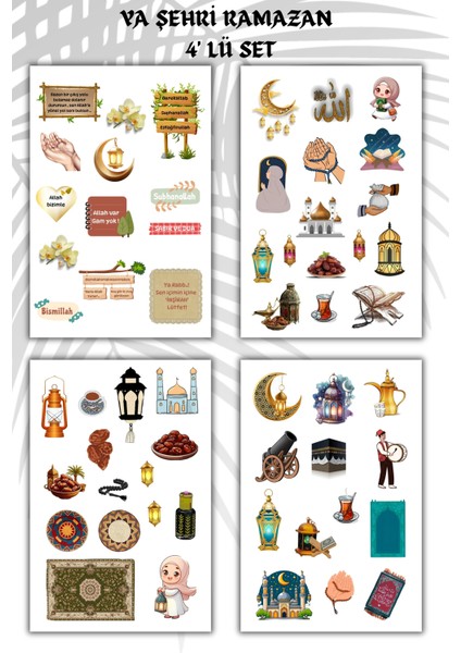 Ramazan Sticker Set 4 Sayfa Ramadan Sticker's Set Planner Ajanda Bullet Journal Için