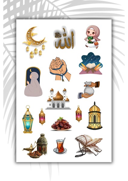 Ramazan Sticker Set 4 Sayfa Ramadan Sticker's Set Planner Ajanda Bullet Journal Için modelleri